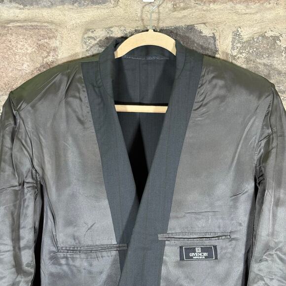 Givenchy Monsieur Double Breasted‎ Blazer Men's XL Gray Striped Jacket Coat Wool - Picture 10 of 16